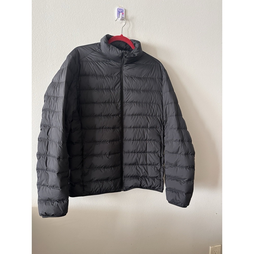 Uniqlo Ultra Light Down Puffer Jacket Mens L Black Full Zip Outdoors Lightweight
